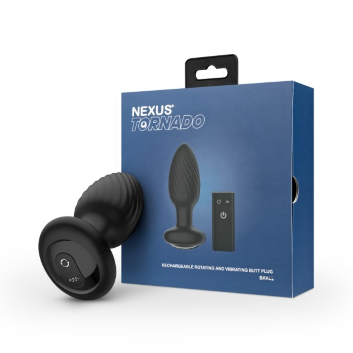 Nexus Tornado Rechargeable Remote Control Rotating Vibrating Butt Plug Black Small