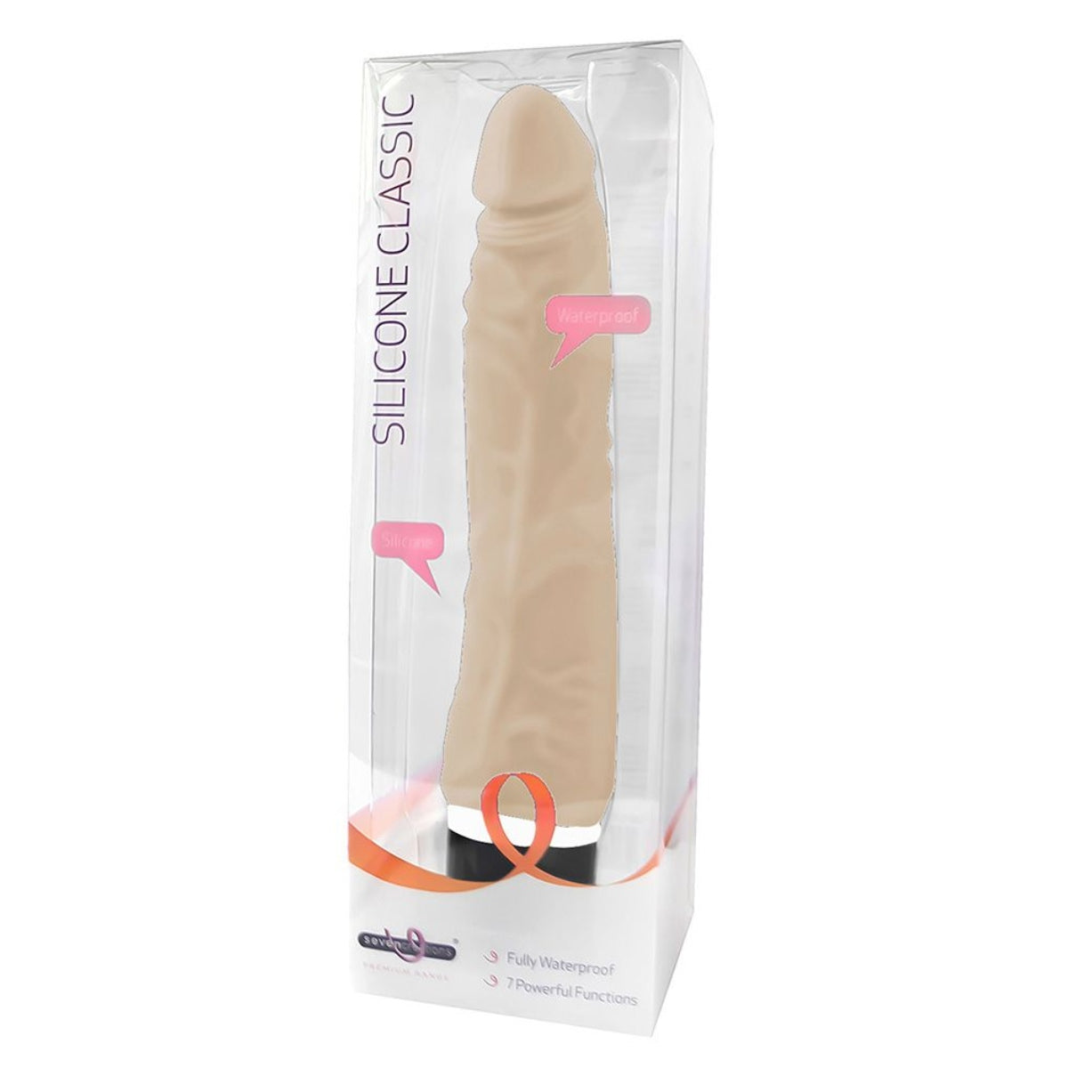 Seven Creations Classic Silicone Slim Vibrator Light Pink 7 Inch