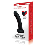 Whipsmart Heartbreaker Heart Base Silicone Dildo Black 7 Inch