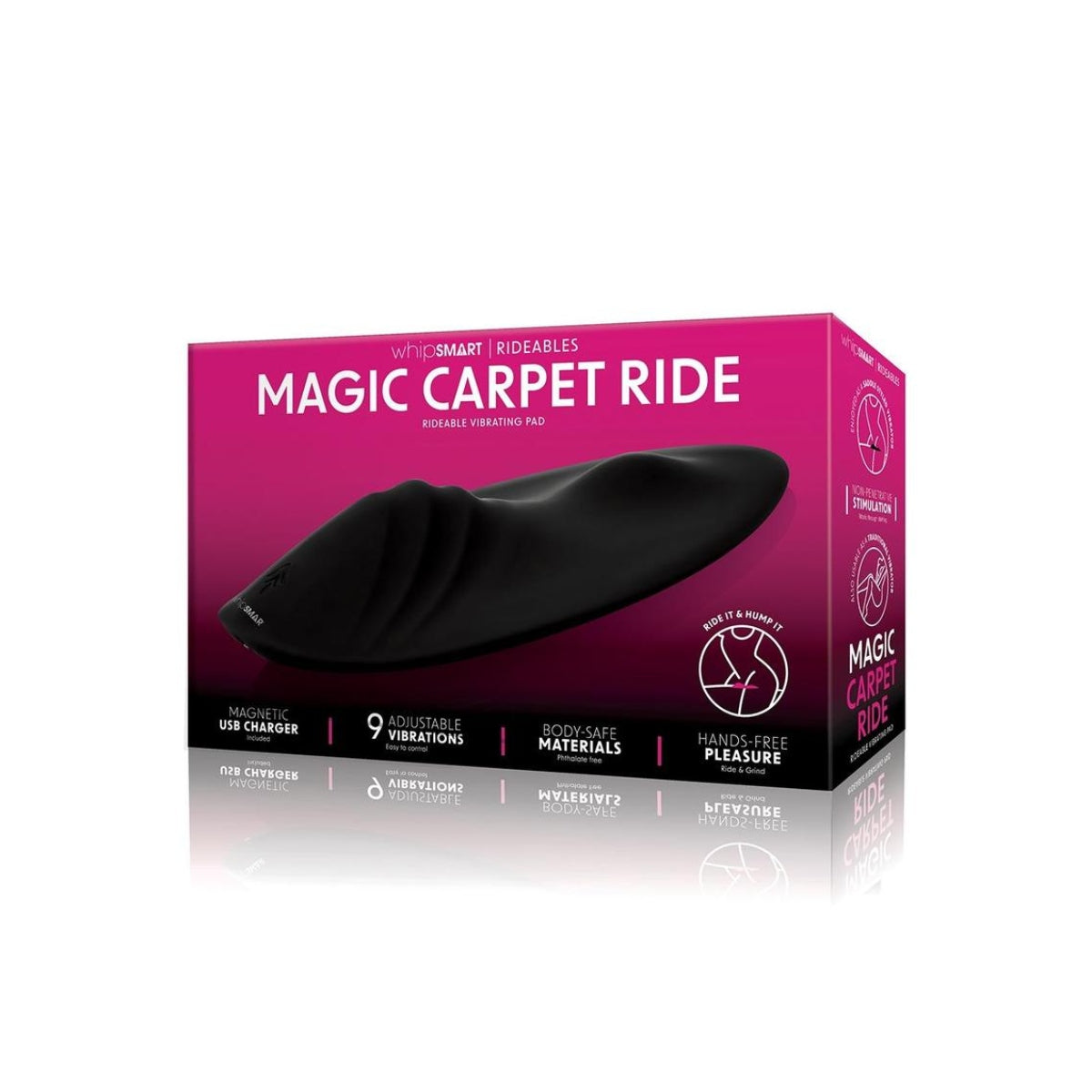 Whipsmart Rideables Magic Carpet Ride Pad Vibrator Black