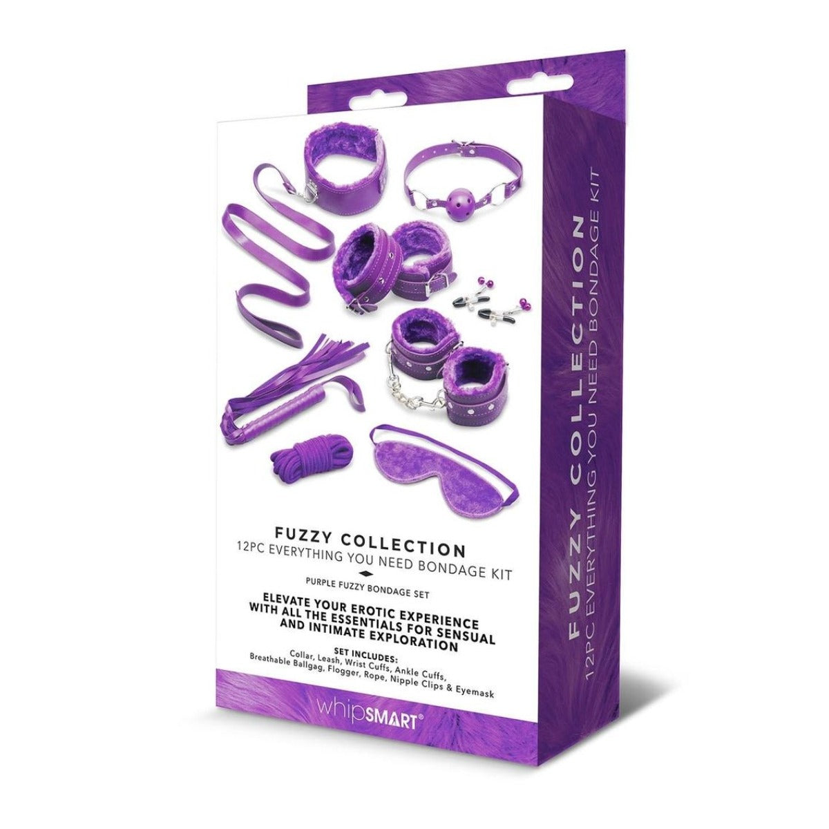 Whipsmart Fuzzy Collection 12 Piece Everything You Need Bondage Kit Purple