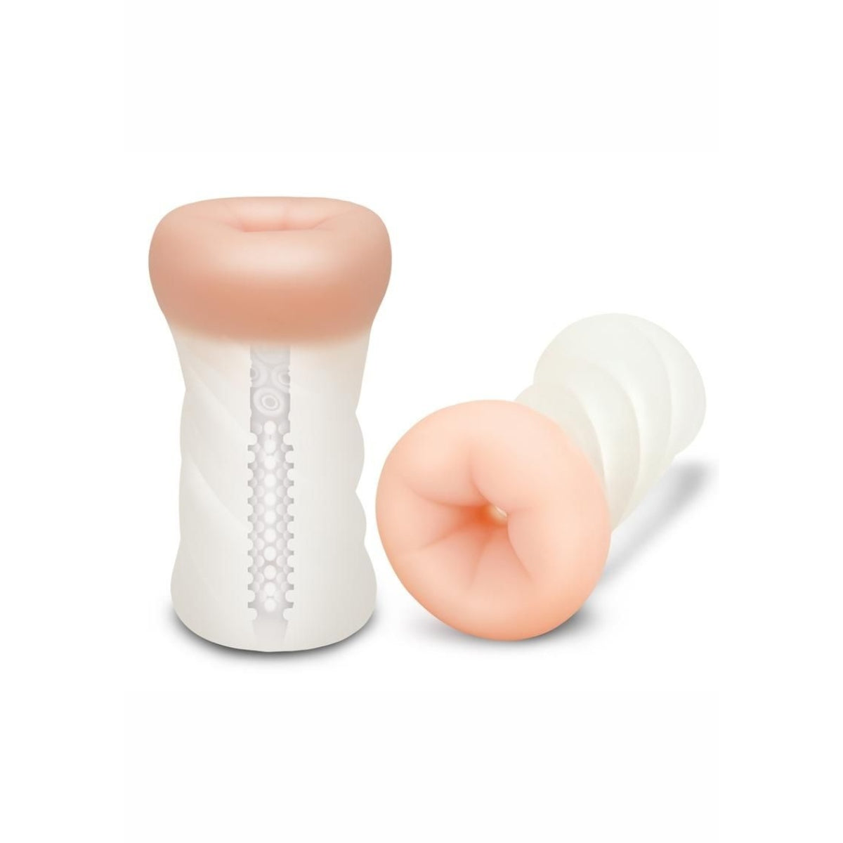 Zolo Realistic Back Door Squeezable & Textured Stroker Masturbator Pink Clear