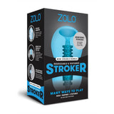 Zolo Mini Double Bubble Squeezable & Textured Stroker Masturbator Blue