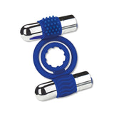 Zolo Duo Adjustable Vibrating Cock Ring Blue