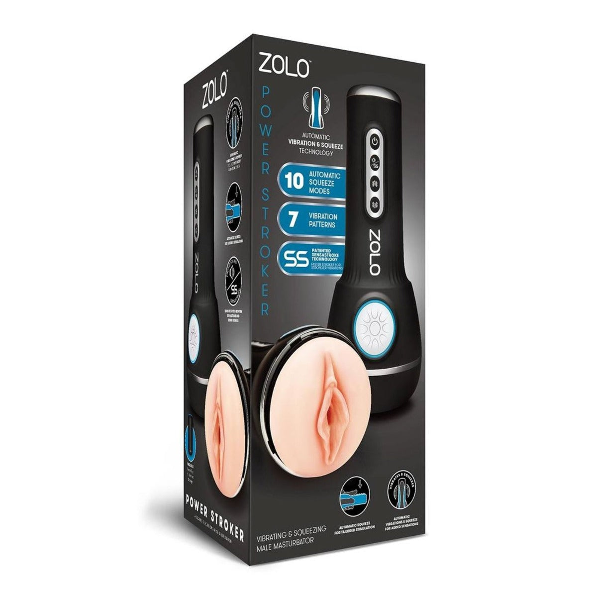 Zolo Power Stroker Vibrating & Squeezing Male Masturbator