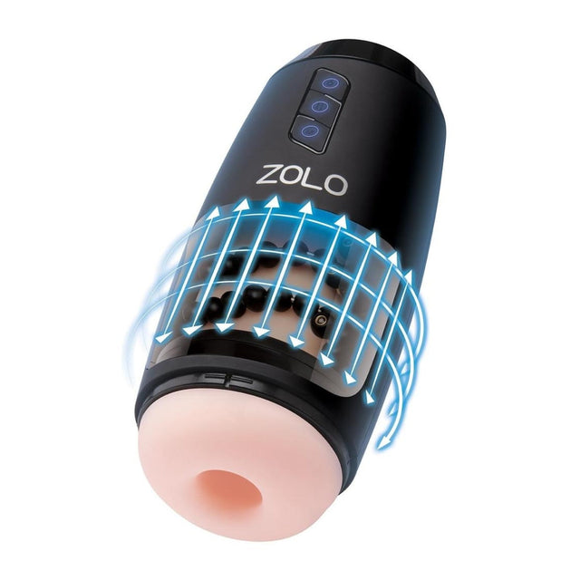 Zolo Upstroke Hands Free Thrusting Beaded Masturbator Black Pink