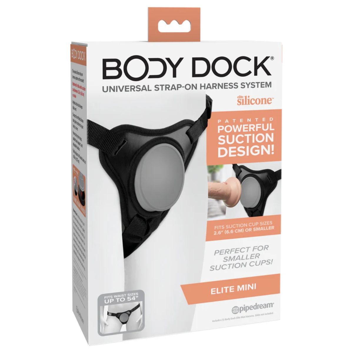 Body Dock Elite Mini Strap On Harness Black