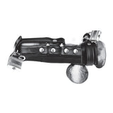 Blue Line Gimp Cock Locking Chastity Sheath With Double Metal Cock Ring Black