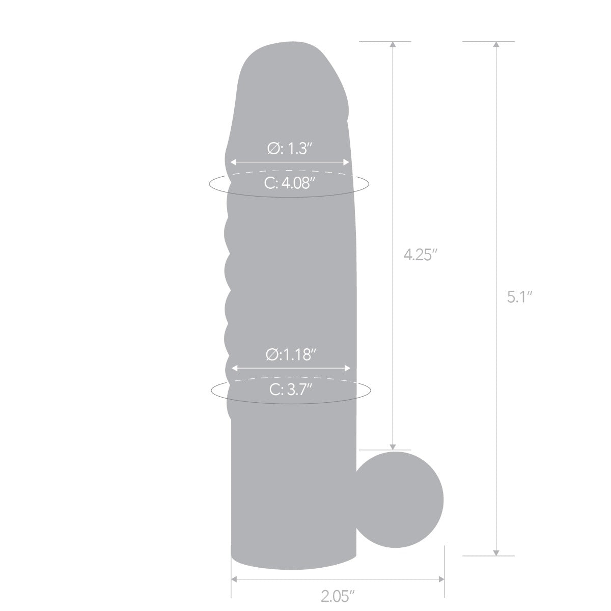 Blue Line Vibrating Penis Enhancing Sleeve Extension Smoke 5.25 Inch