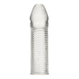 Blue Line Wavy Ribbed Penis Extension Sleeve Clear 6.5 Inch