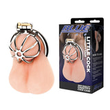 Blue Line Little Cock Chastity Cage Silver