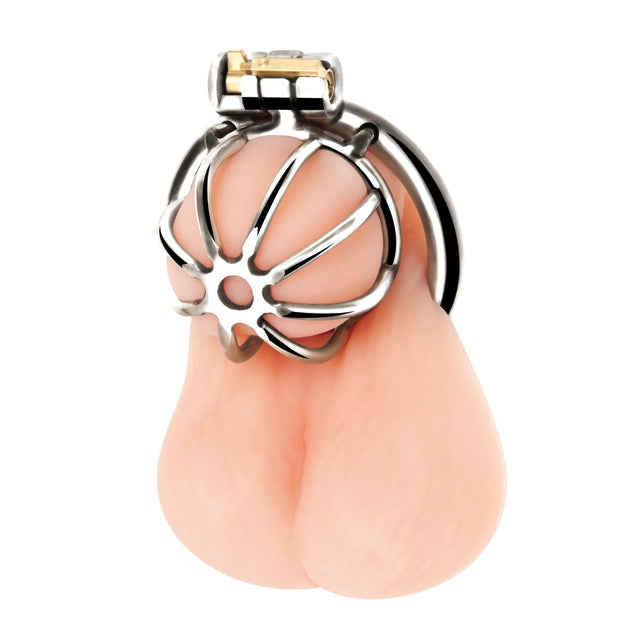 Blue Line Little Cock Chastity Cage Silver