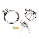 Blue Line Little Cock Chastity Cage Silver