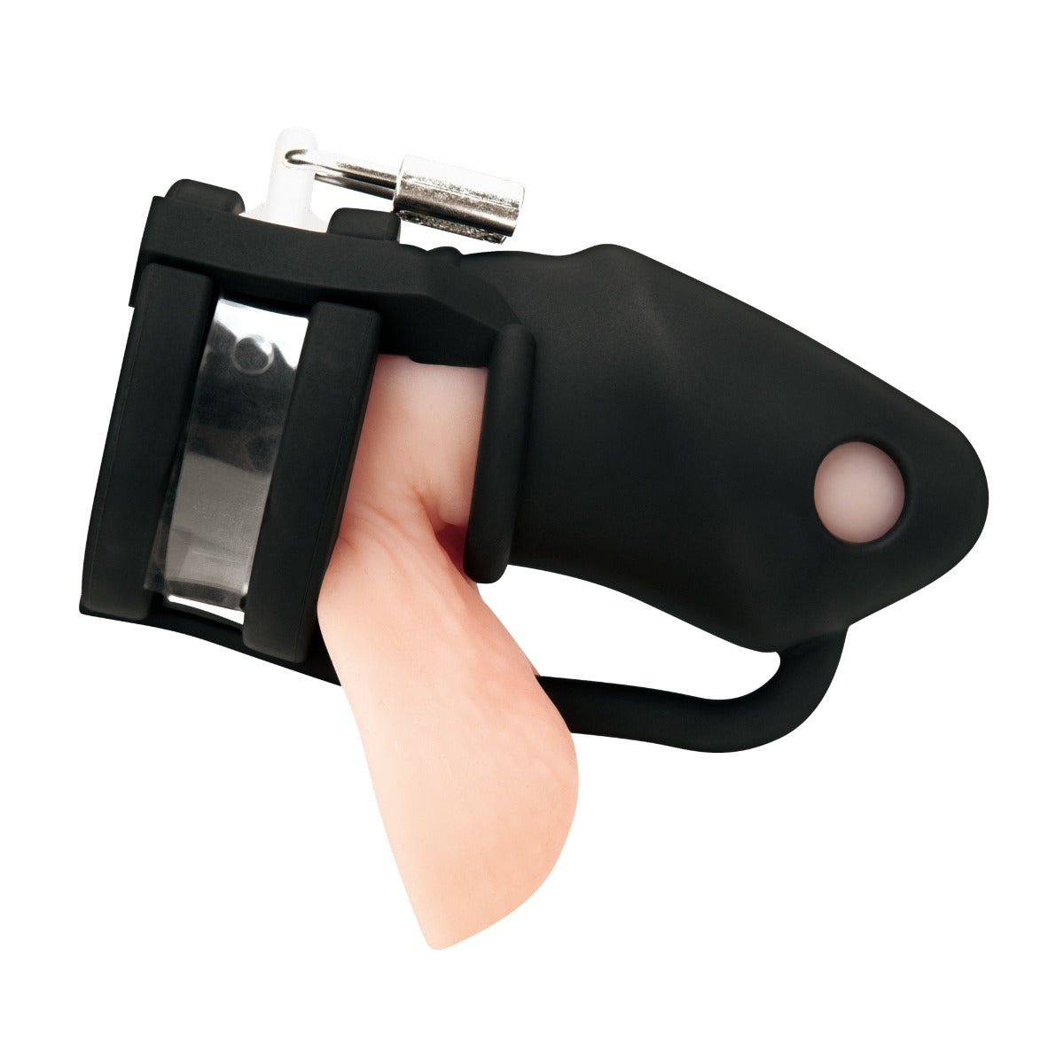 Blue Line Silicone Cock Cage With Ball Divider Black Small 2 Inch
