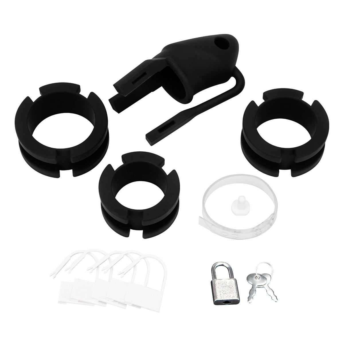 Blue Line Silicone Cock Cage With Ball Divider Black Small 2 Inch