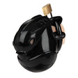 Blue Line Full Restraint Silicone Cock And Balls Chastity Device Black