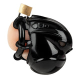 Blue Line Full Restraint Silicone Cock And Balls Chastity Device Black