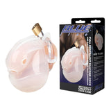 Blue Line Full Restraint Silicone Cock And Balls Chastity Device White