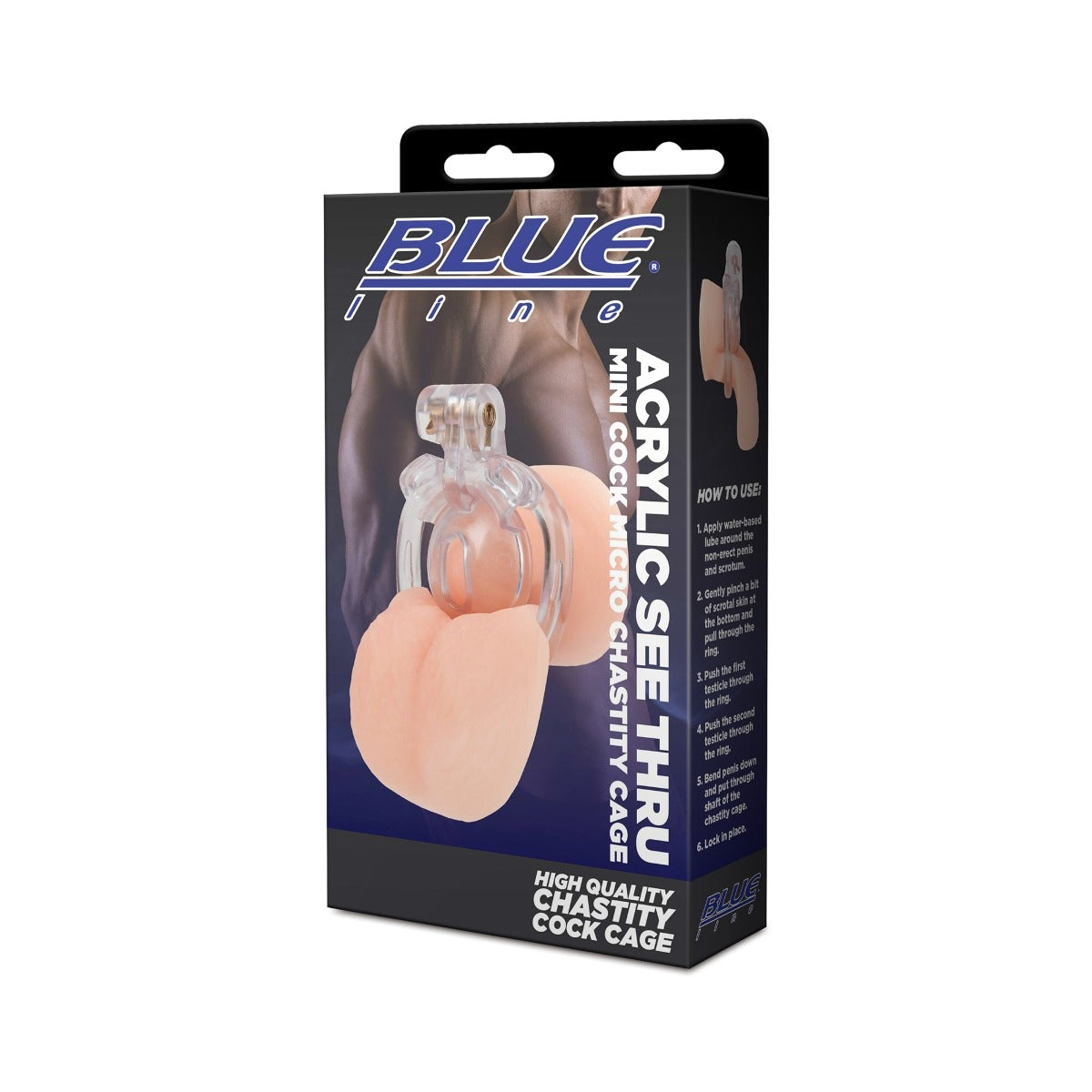Blue Line Acrylic See Thru Mini Cock Micro Chastity Cage Clear