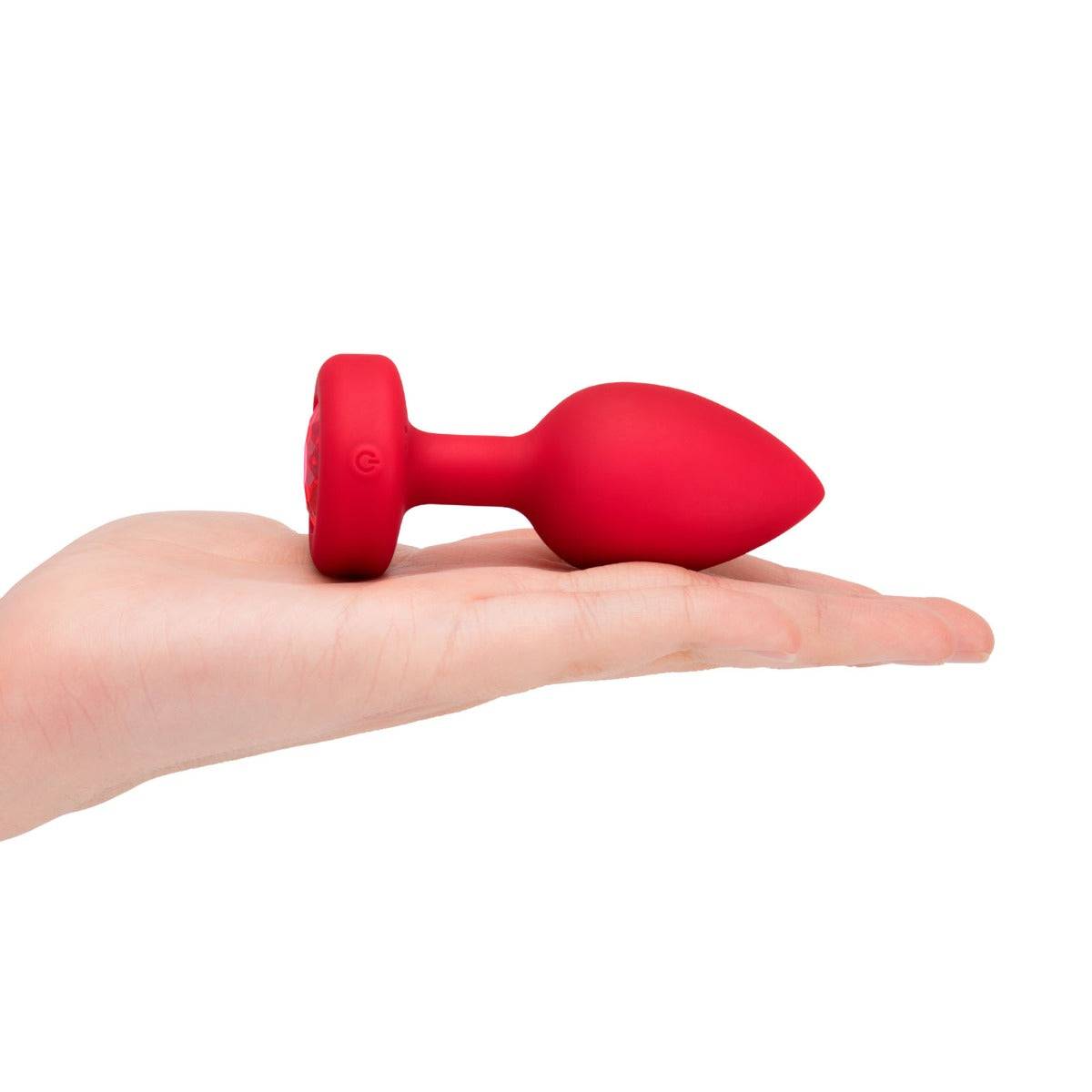 b-Vibe Vibrating Heart Butt Plug Red Medium Large - Simply Pleasure