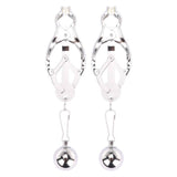 Front View Product - Me You Us Clover Nipple Clamps Silver - Simply Pleasure