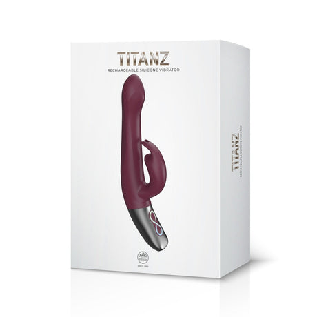 Titanz Rotating Rechargeable Rabbit With Clit Stimulation Purple 5 Inch