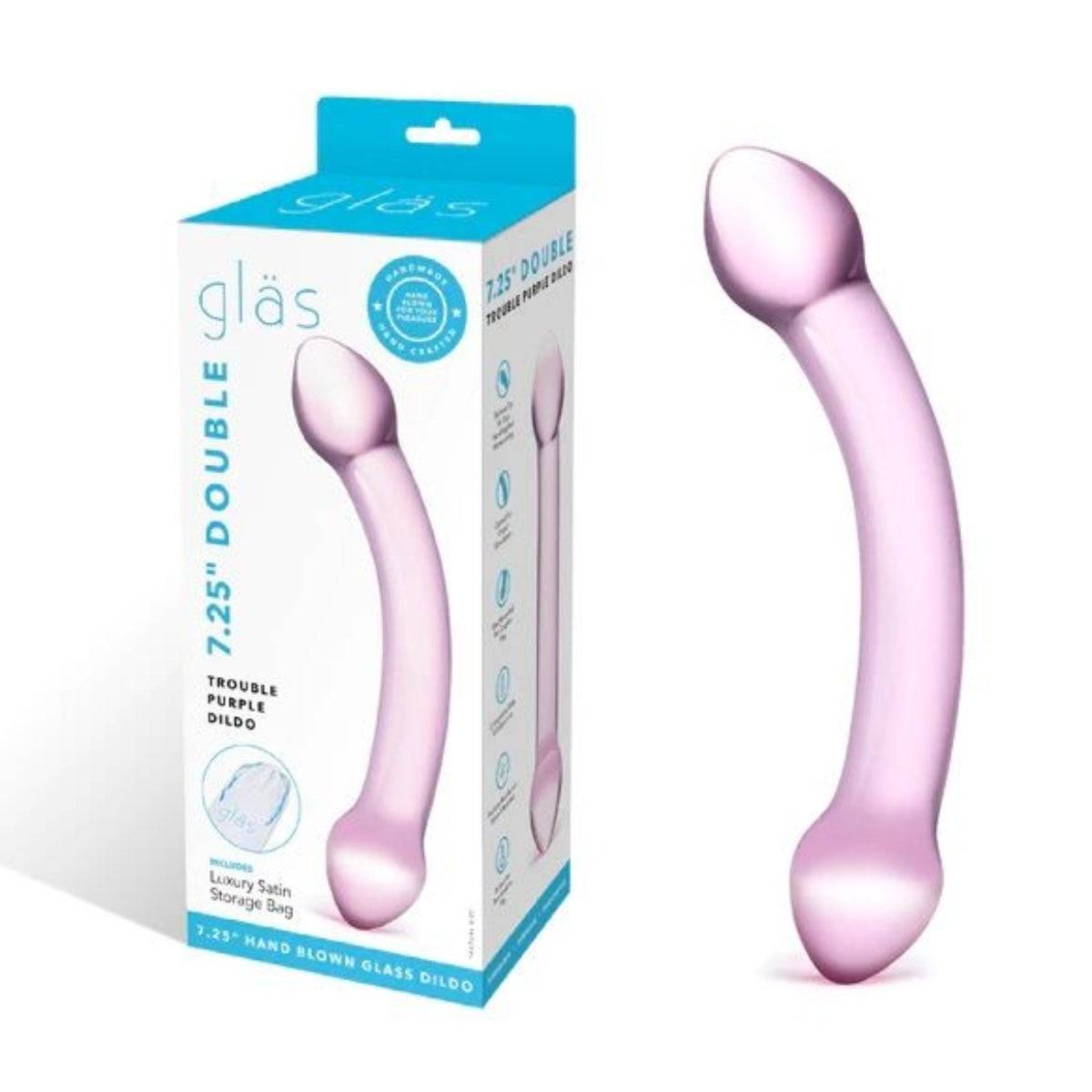 Glas Double Trouble Dildo Purple 7.25 Inch - Simply Pleasure