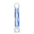 Glas Full Tip Textured Glass Dildo Blue 6.5 Inch - Simply Pleasure