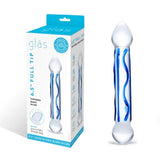 Glas Full Tip Textured Glass Dildo Blue 6.5 Inch - Simply Pleasure