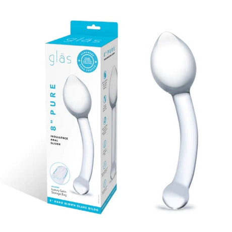 Glas Pure Indulgence Anal Slider Butt Plug Clear 8 Inch - Simply Pleasure