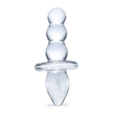 Glas Titus Beaded Butt Plug Clear 4.5 Inch - Simply Pleasure