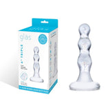 Glas Triple Play Beaded Butt Plug Clear 4 Inch - Simply Pleasure