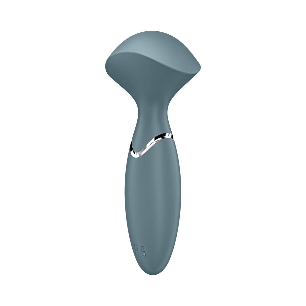 Side View Product - Satisfyer Mini Wand-er Wand Vibrator Stone Grey