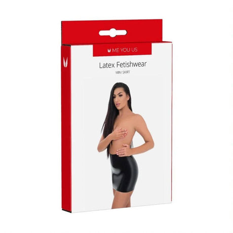 Me You Us Latex Mini Skirt Black Large - Simply Pleasure