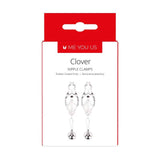 Front View Packaging - Me You Us Clover Nipple Clamps Silver - Simply Pleasure