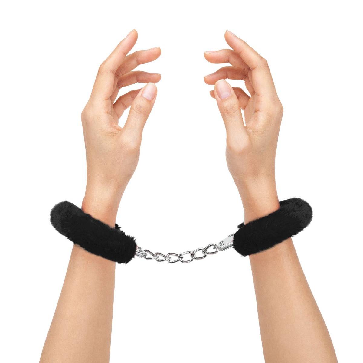 Me You Us Furry Handcuffs Black - Simply Pleasure