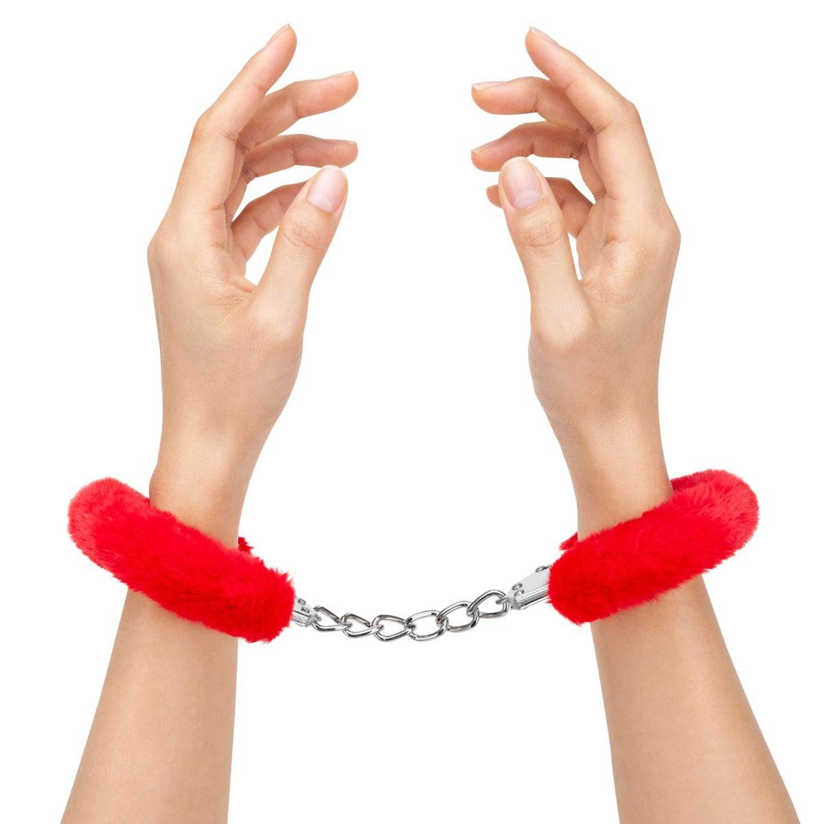 Me You Us Furry Handcuffs Red - Simply Pleasure