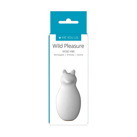 Packaging Front View - Me You Us Wild Pleasure Nose Vibrator White - Simply Pleasure