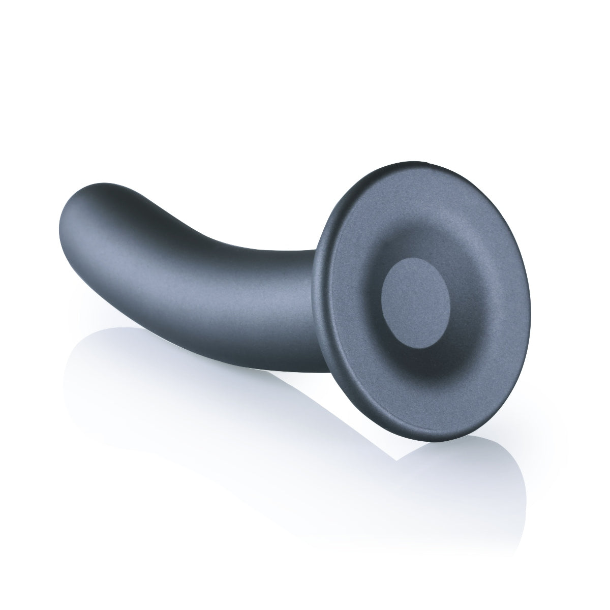 Ouch Smooth Silicone G-Spot Dildo Metallic Grey 7 Inch