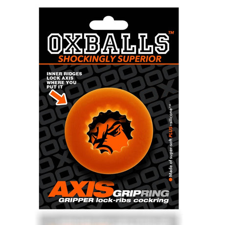 Oxballs Axis Rib Griphold Cock Ring Orange Ice - Simply Pleasure