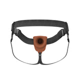 Fantasy X-Tensions Elite Vibrating Dual Density Silicone Hollow Strap On Brown 6 Inch