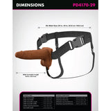 Fantasy X-Tensions Elite Vibrating Dual Density Silicone Hollow Strap On Brown 6 Inch