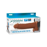 Fantasy X-Tensions Elite Vibrating Dual Density Silicone Hollow Strap On Brown 7 Inch