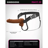 Fantasy X-Tensions Elite Vibrating Dual Density Silicone Hollow Strap On Brown 7 Inch