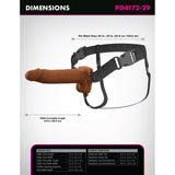 Fantasy X-Tensions Elite Vibrating Dual Density Silicone Hollow Strap-On Brown 8 Inch
