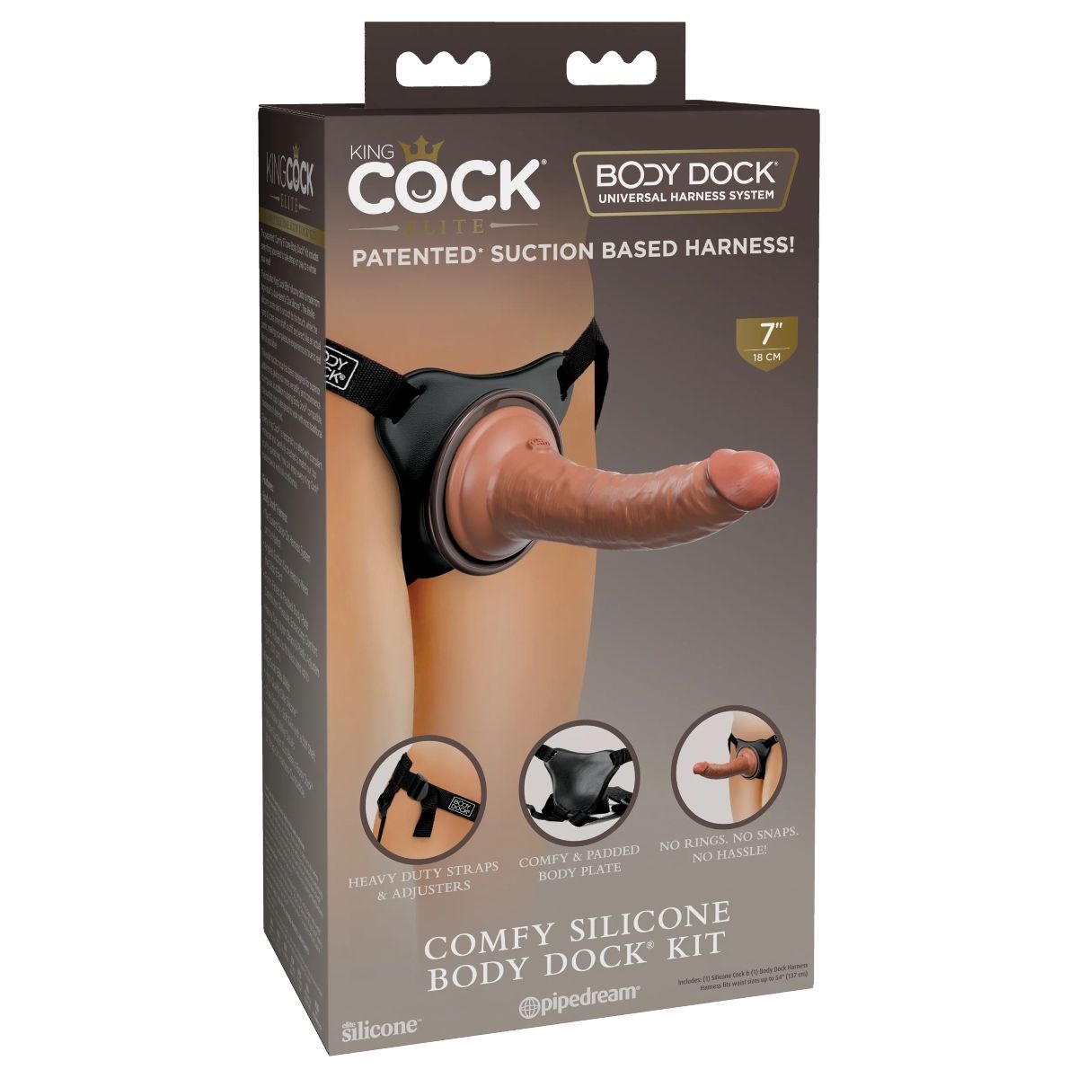 Body Dock King Cock Elite Comfy Silicone Strap On Kit