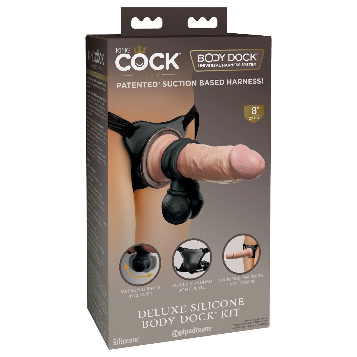 Body Dock King Cock Elite Deluxe Silicone Strap On Kit