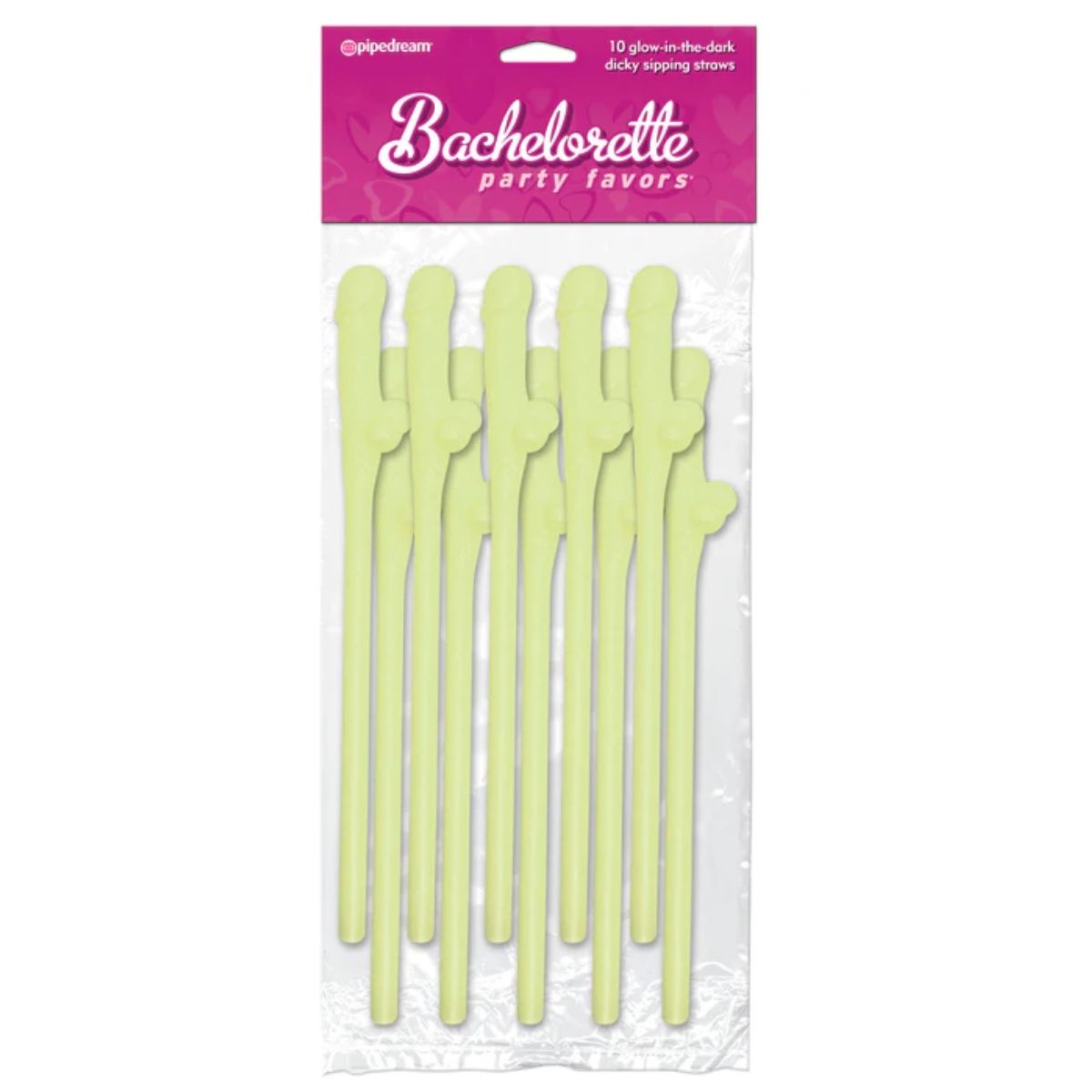 Bachelorette Party Favours Dicky Sipping Straws Glow In The Dark 10 Pack