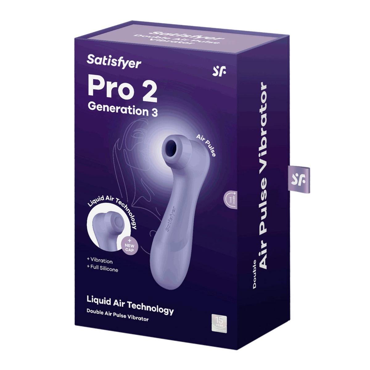 Satisfyer Pro 2 Generation 3 Liquid Air Technology Double Air Pulse Vibrator Lilac