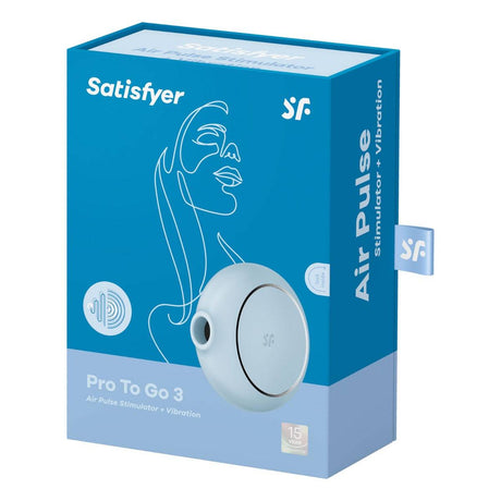 Satisfyer Pro To Go 3 Air Pulse Stimulator Light Blue